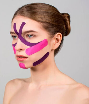 Cхемы тейпирования лица от морщин, как применять?